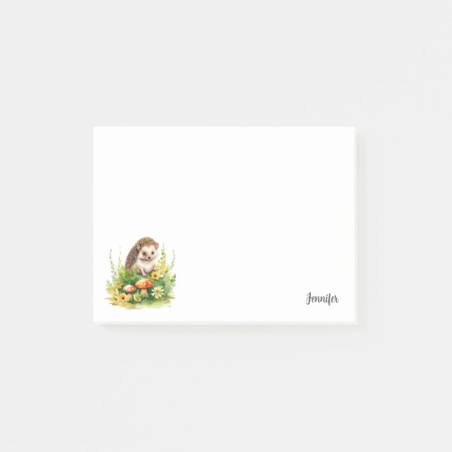 Notas Post-it® Cute Hedgehog personalizado (Anverso)