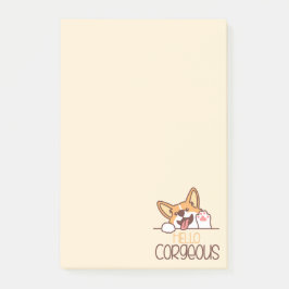 Notas Post-it® Cute Hello Corgi Dog