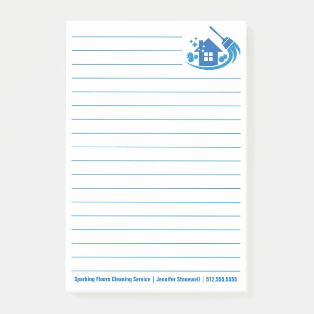 Notas Post-it® Cute House Cleaning Maid Company Custom Lined (Anverso)