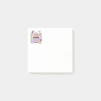 Notas Post-it® Cute Kawaii Cupcake with Text