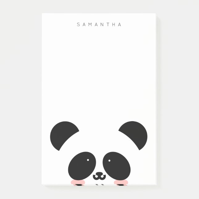 Notas Post-it® Cute Kawaii Panda| Agregar su nombre (Anverso)