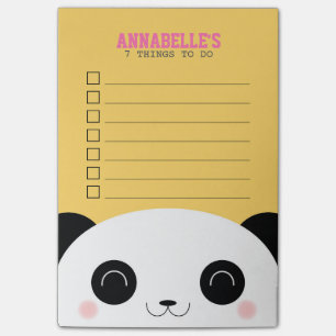 Notas Post-it® Cute Kawaii Panda Enfrenta A Los Niños A Hacer La