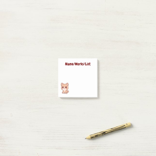 Notas Post-it® Cute Kawaii Shiba Inu Puppy Personalized (Escritorio)