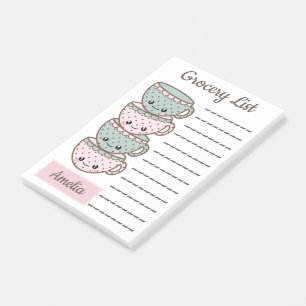 Notas Post-it® Cute Kawaii Teacups - Lista de productos de compra