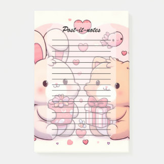 Notas Post-it® Cute Kawaii Valentine Bunny Bear Love Gift