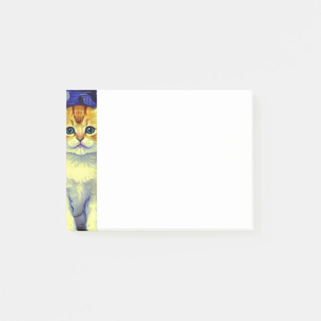 Notas Post-it® Cute Kitten Starry Night Van Gogh (Anverso)