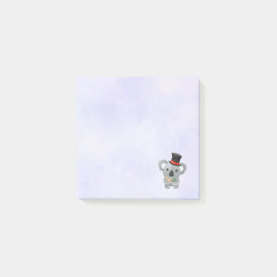 Notas Post-it® Cute Koala en un sombrero negro superior