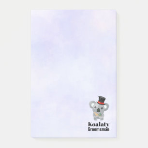 Notas Post-it® Cute Koala Pun Koalaty Groomsman