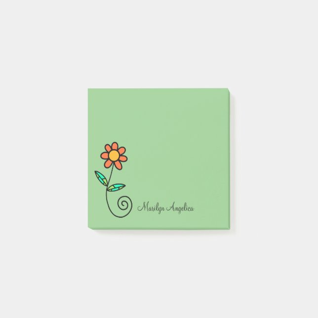 Notas Post-it® Cute Ladies Monograma Floral (Anverso)