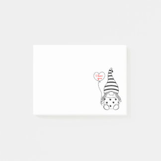Notas Post-it® Cute Love Heart Balloon Chica Garden Gnome