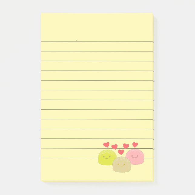 Notas Post-it® Cute Mochi Personalizado dibujos en línea (Anverso)