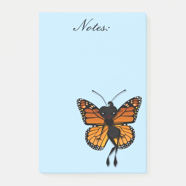 NOTAS POST-IT® CUTE MONARCH BUTTERFLGE GRAPHIC POST-IT NOTEPAD (Anverso)