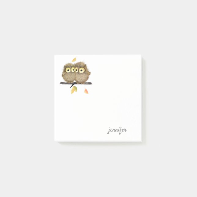 Notas Post-it® Cute Owl Post it Notes (Anverso)