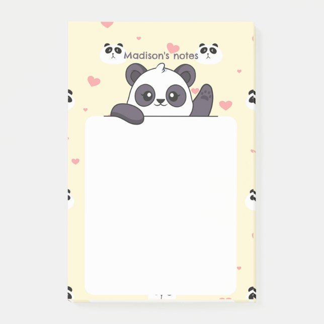 Notas Post-it® Cute Panda (Anverso)