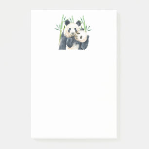 Notas Post-it® Cute Panda Bears Cuddling Watercolor Post-it Notes