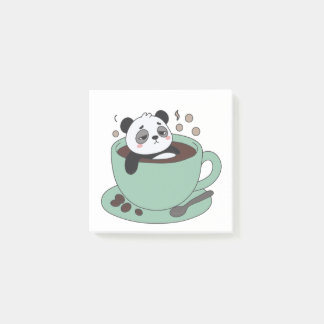Notas Post-it® Cute Panda In Coffee Cup Coffee Lover Gift
