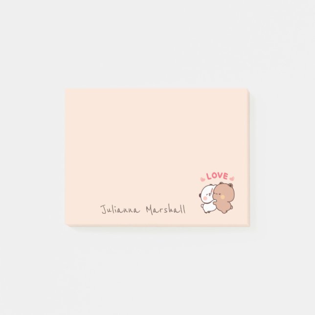 Notas Post-it® Cute Panda tiene amor de pareja, nombre de Persona (Anverso)