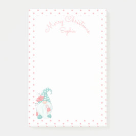 Notas Post-it® Cute Pastel Merry Christmas Nombre personalizado G