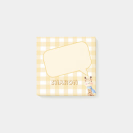 Notas Post-it® Cute Pastel Naranja Gingham Thinking Cloud