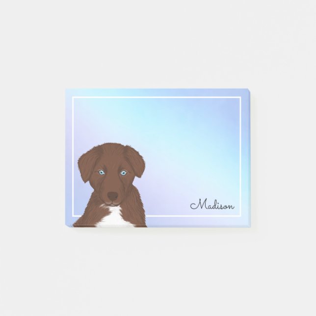 Notas Post-it® Cute Pastel Ombre Red Bi Aussie Name Post-it Notes (Anverso)