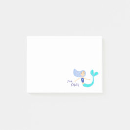 Notas Post-it® Cute Pastel Periwinkle Mermaid Princess 
