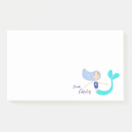 Notas Post-it® Cute Pastel Periwinkle Sirena Princesa 