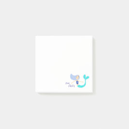 Notas Post-it® Cute Pastel Periwinkle Sirena Princesa 