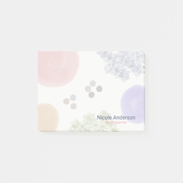 Notas Post-it® Cute Pastel Resumen Brote de pincel (Anverso)