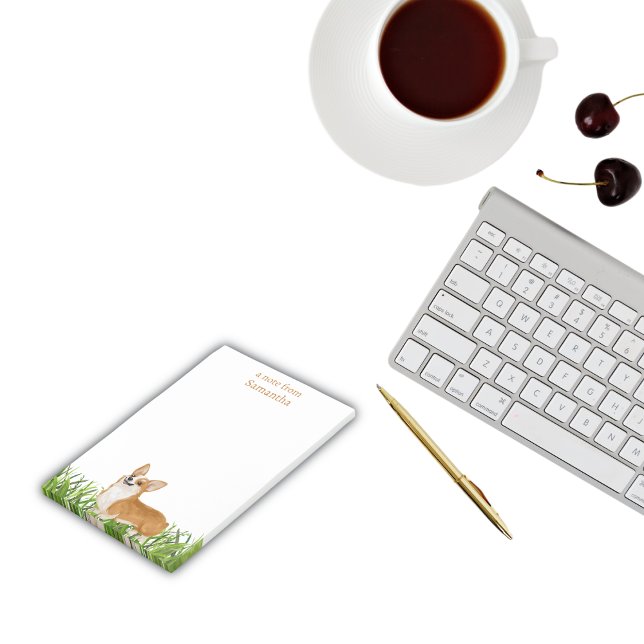 Notas Post-it® Cute Pembroke Corgi Dog Monograma Nombre (Other items available in this design)