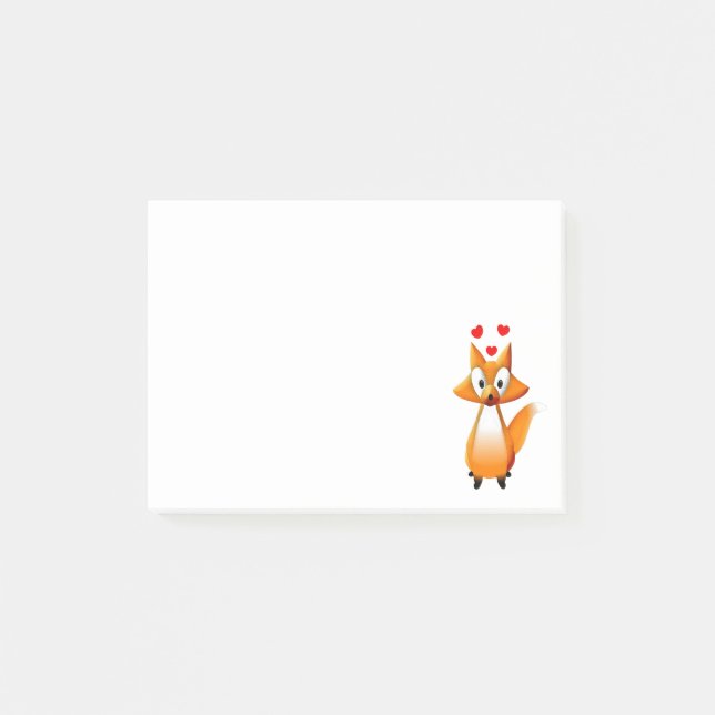 Notas Post-it® Cute Personalizado Fox Animal (Anverso)