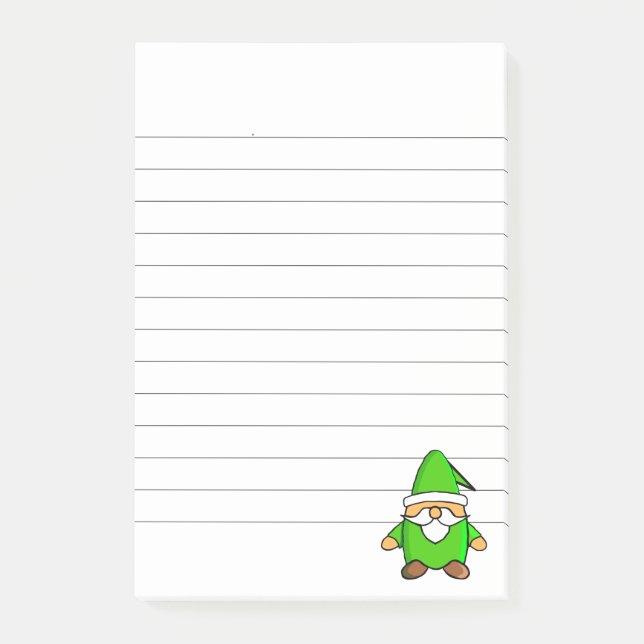 Notas Post-it® Cute Personalizado Gnome Lined (Anverso)