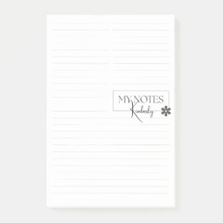 Notas Post-it® Cute Personalized Lined Simple Modern White