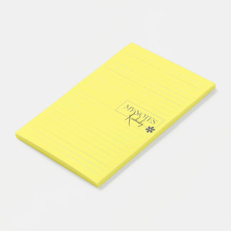 Notas Post-it® Cute Personalized Lined Simple Modern Yellow
