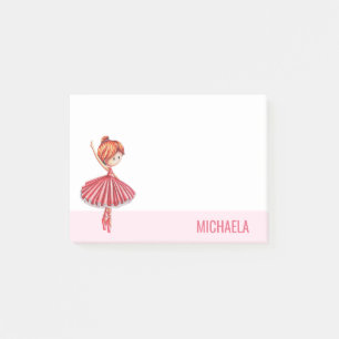 Notas Post-it® Cute Pink Ballet Dancer con Tutu Post-it Notes