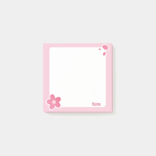 Notas Post-it® Cute Pink Cherry Blossom Sticky Notes (Anverso)