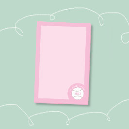 Notas Post-it® Cute Pink Girly Baseball Notes