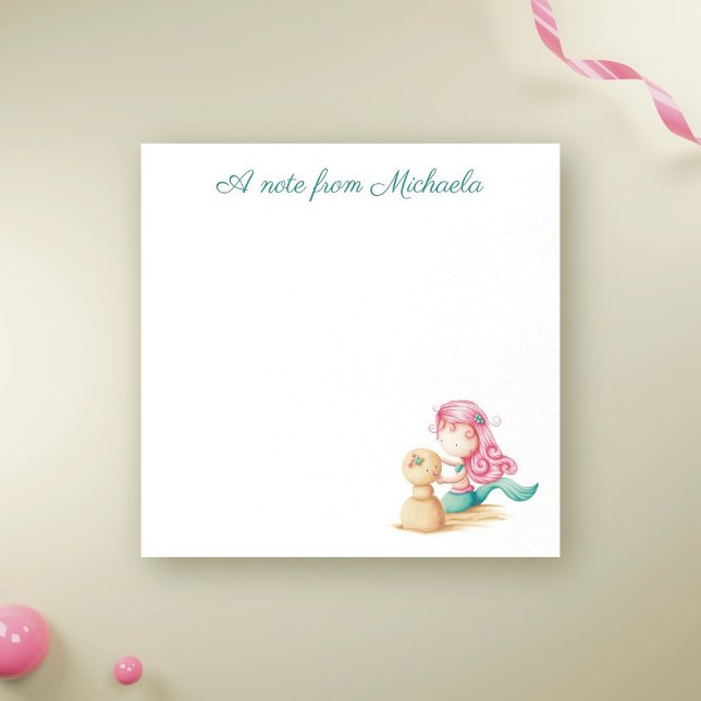 Notas Post-it® Cute Pink Turquesa Sirena Niños (Subido por el creador)