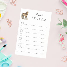 Notas Post-it® Cute Poni Brown Script Caballo Niños Lista de Tare