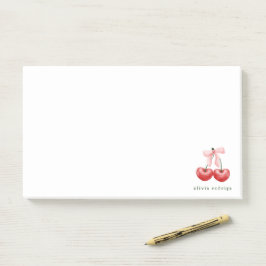 Notas Post-it® Cute Post-it I Corazón de Cereza Rojo y Rosa con L