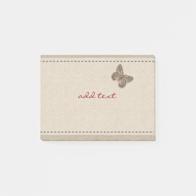 Notas Post-it® Cute Post It With Gold Butterfly Linea (Anverso)