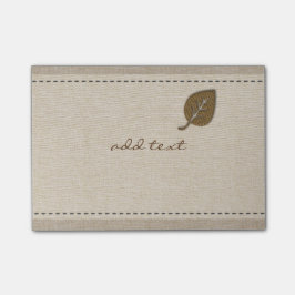 Notas Post-it® Cute Publicación En Estilo Con Lino De Hojas De Or
