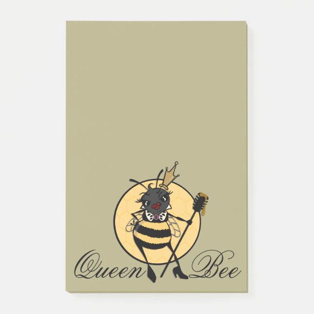 NOTAS POST-IT® CUTE QUEEN BEE NOTEPAD VERTICAL GRÁFICO (Anverso)