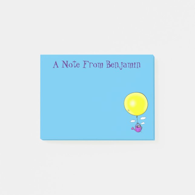 Notas Post-it® Cute ratón en la lata de riego con personalizado d (Anverso)