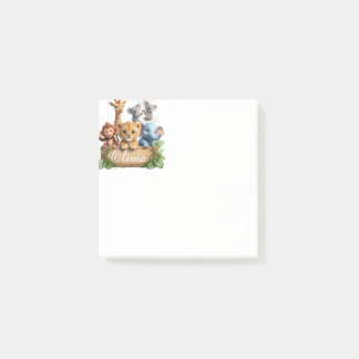 Notas Post-it® Cute Safari Animals Personalized Sticky Notes