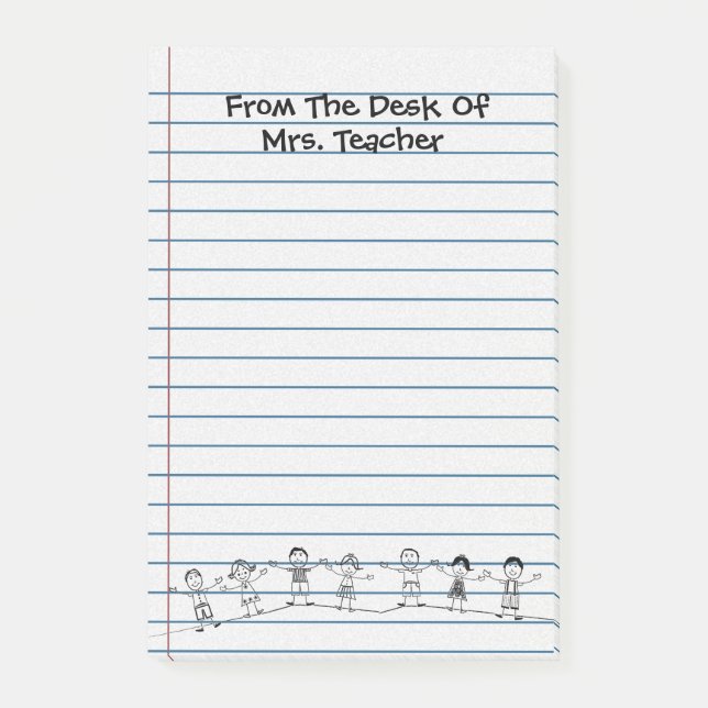 Notas Post-it® Cute School Kids Teacher Post-its (Anverso)