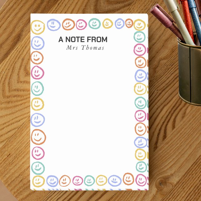 Notas Post-it® Cute Smile faces a Note from Teacher  (Subido por el creador)