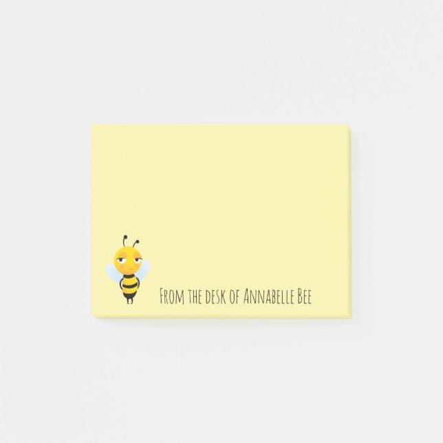 Notas Post-it® Cute Smiling Bee Post-it Notes (Anverso)