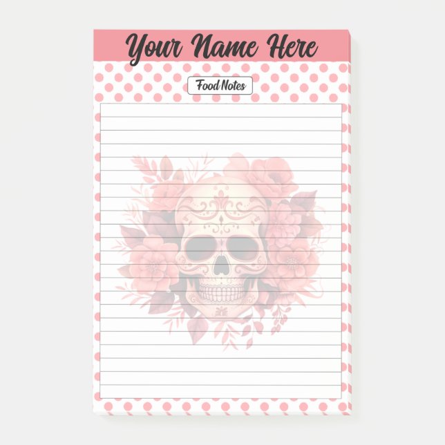 Notas Post-it® Cute Sugar Skull Food Notes (Anverso)