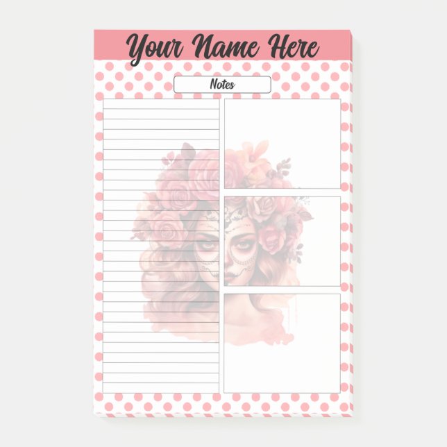 Notas Post-it® Cute Sugar Skull Notes (Anverso)