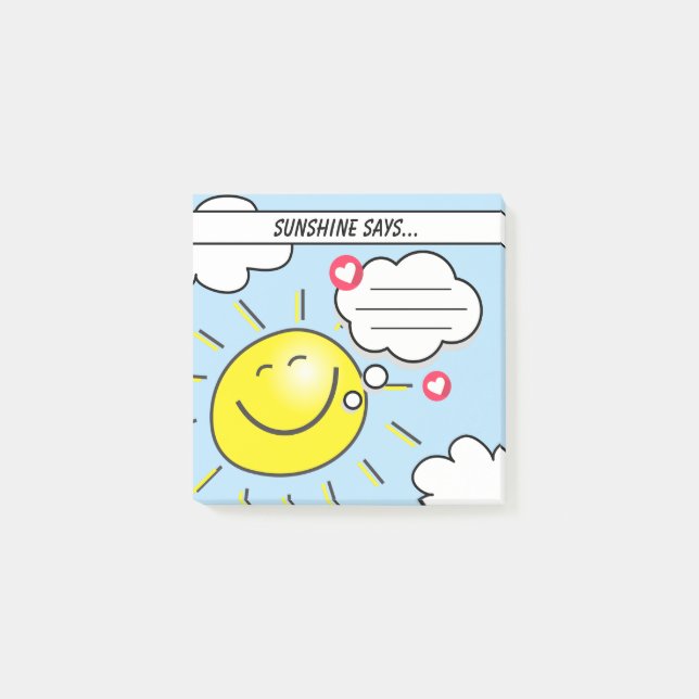 Notas Post-it® Cute Sunshine Dice Recompensa para Niños Rellenar  (Anverso)